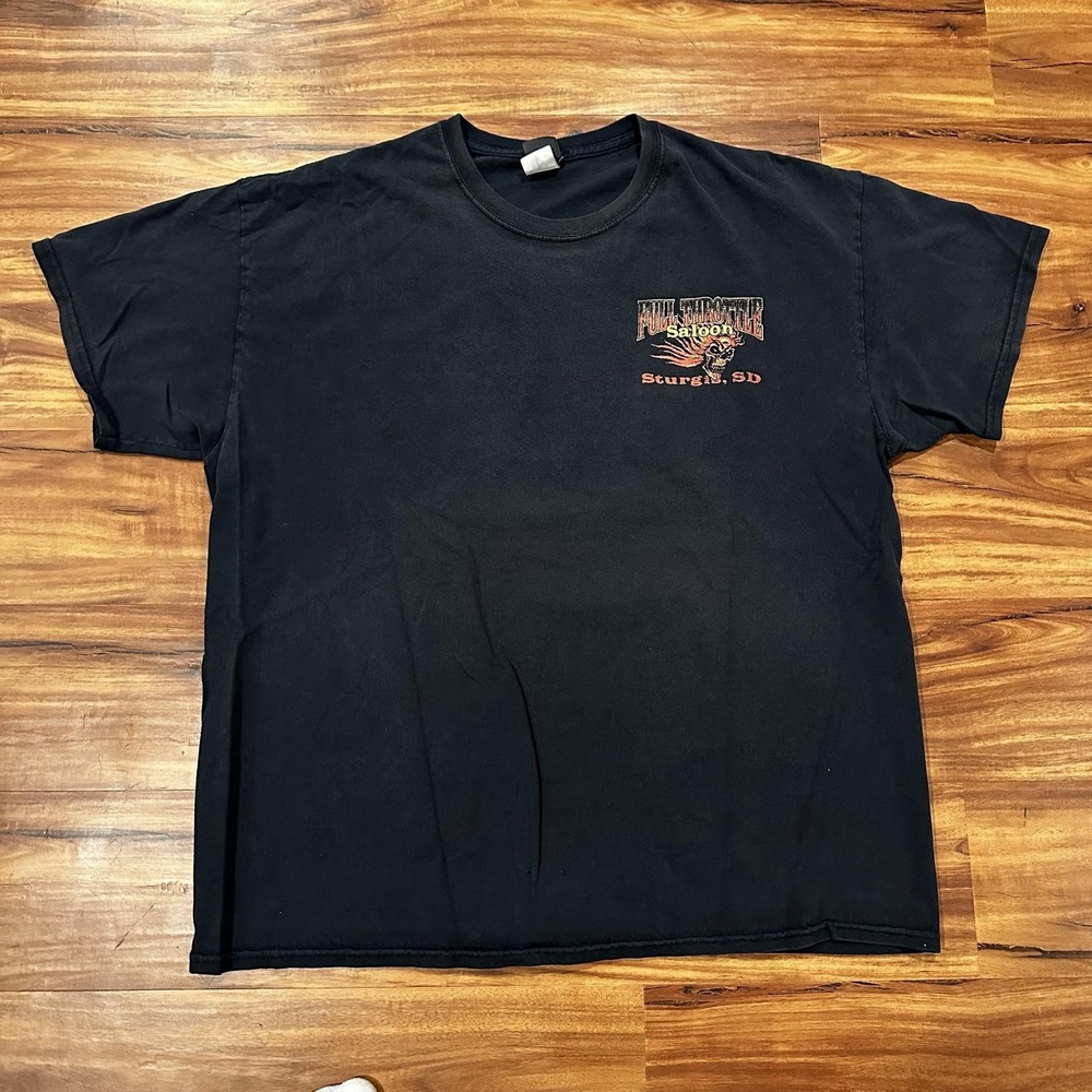 Full Throttle Saloon Shirt Mens XL Black Skull Motorcycle Graphic Tee Sturgis SD - Picture 5 of 6